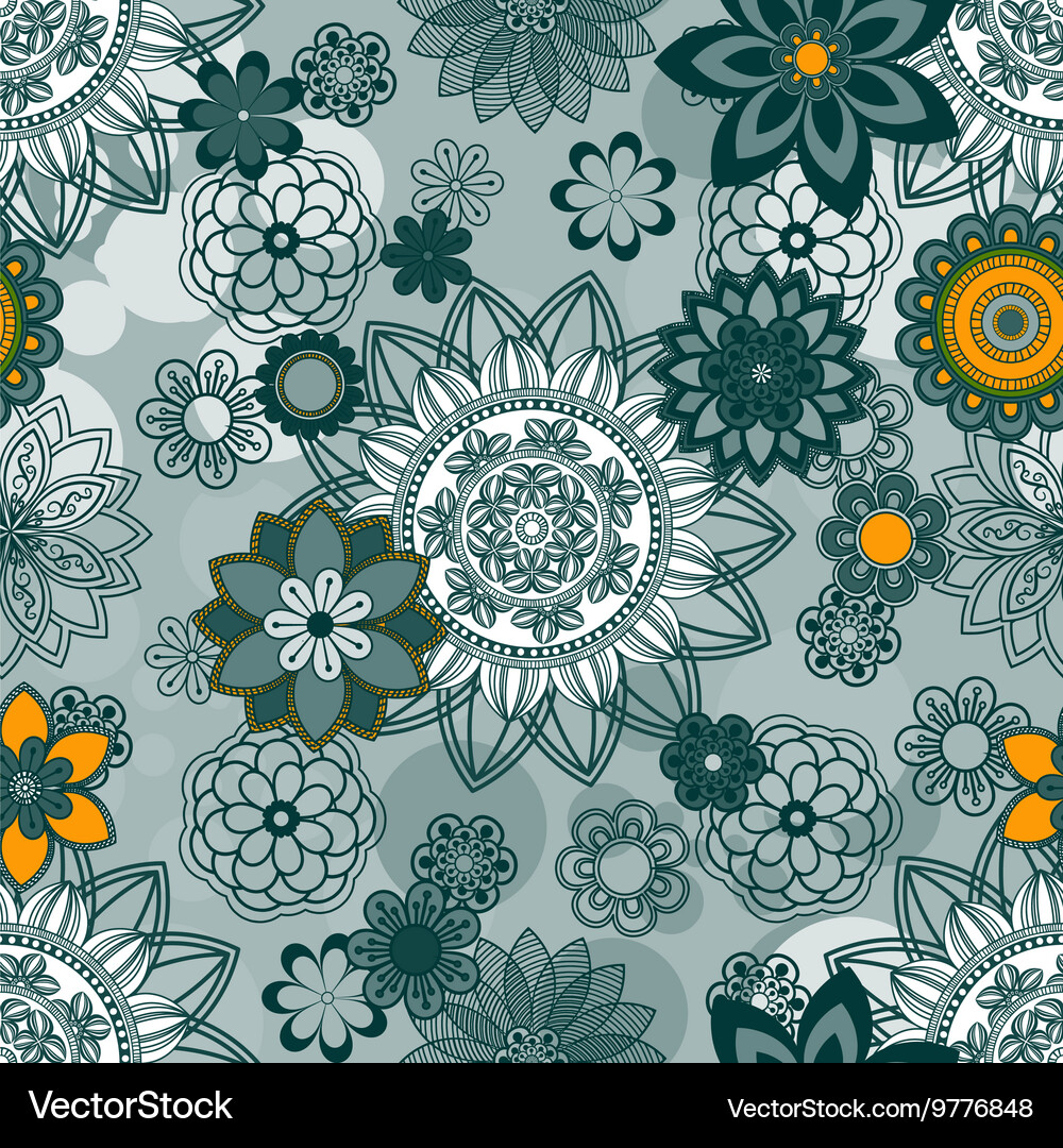 Mandala ornament seamless pattern Royalty Free Vector Image