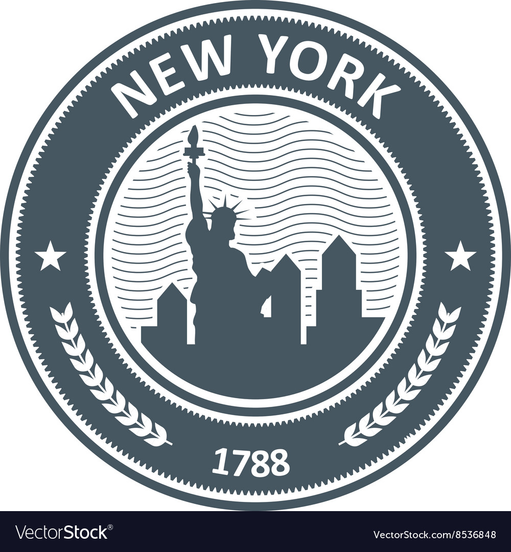 New york stamp with statue of liberty