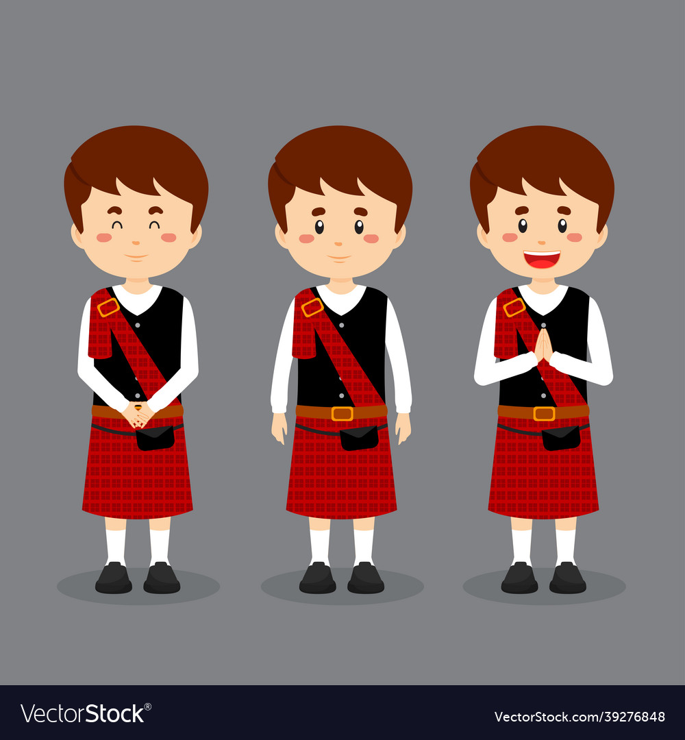 Scotland character with various expression