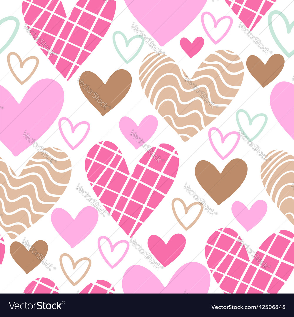 Seamless Pattern With Pink Hearts Royalty Free Vector Image 3550