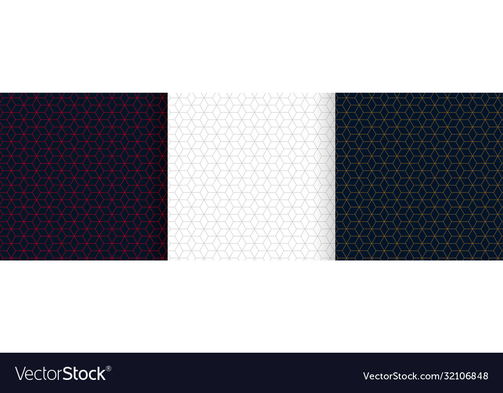 Set hexagonal lines pattern background design