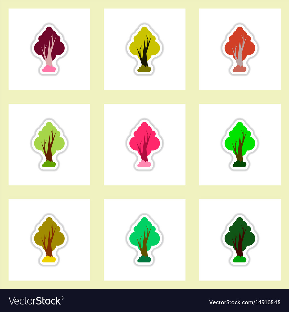 Set of labels with shadow leafs icon design