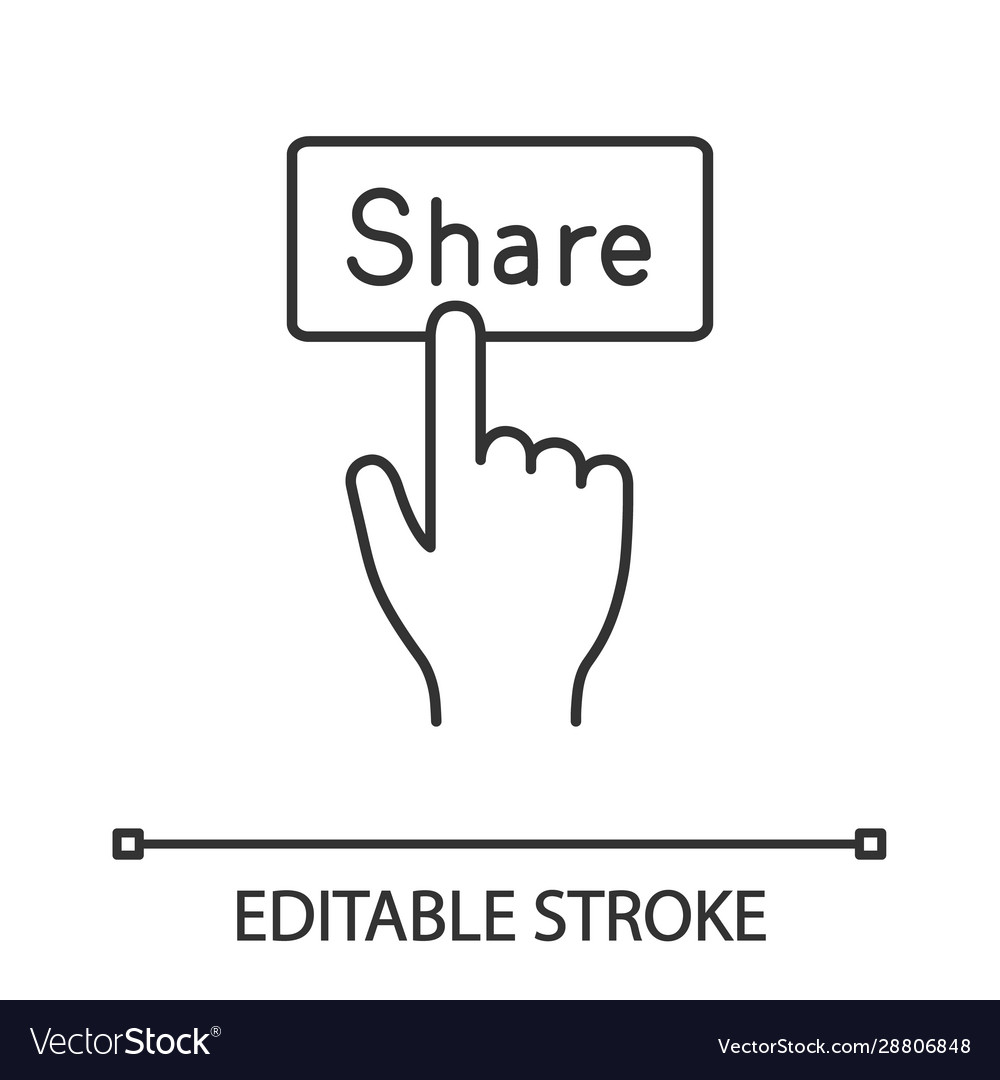 Share button linear icon vector image Share button linear icon