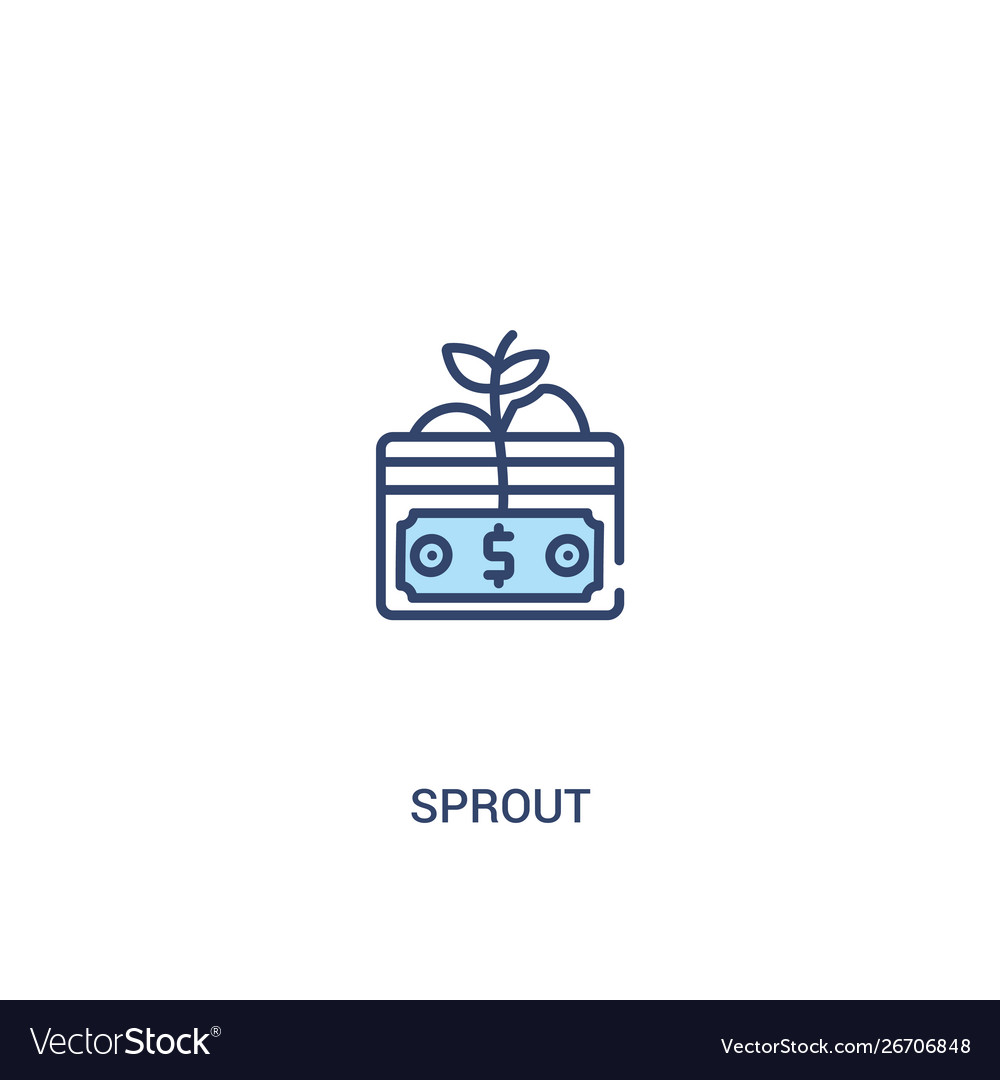 Sprout concept 2 colored icon simple line element Vector Image Sprout concept 2 colored icon simple line element