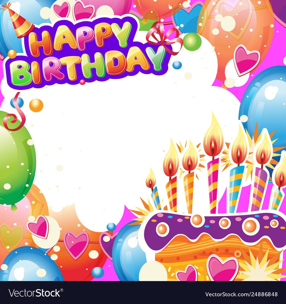 Template for birthday card with place text Vector Image