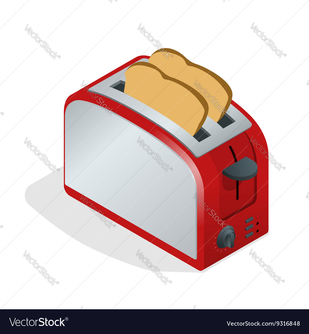 Toaster with bread modern design of the bread Vector Image