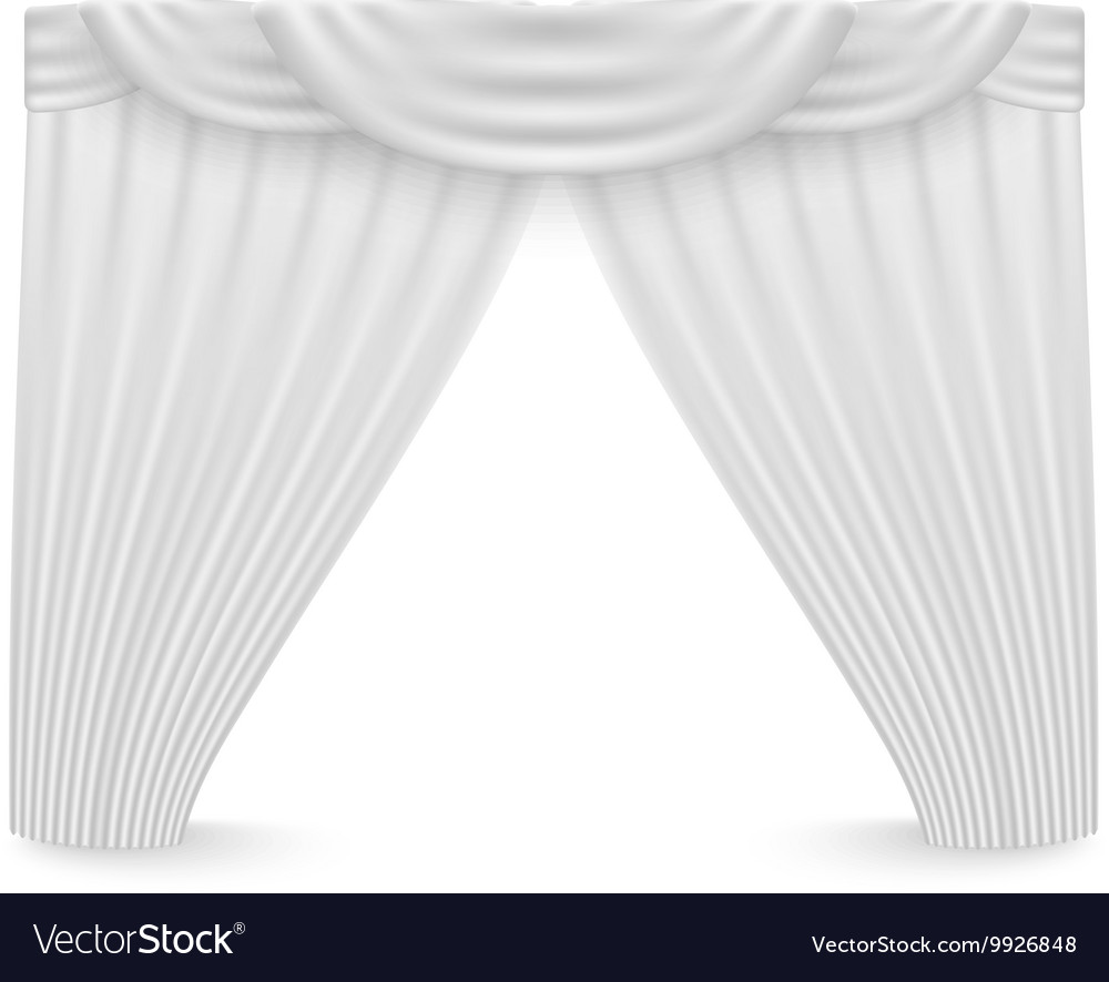 White curtains on a white background Royalty Free Vector