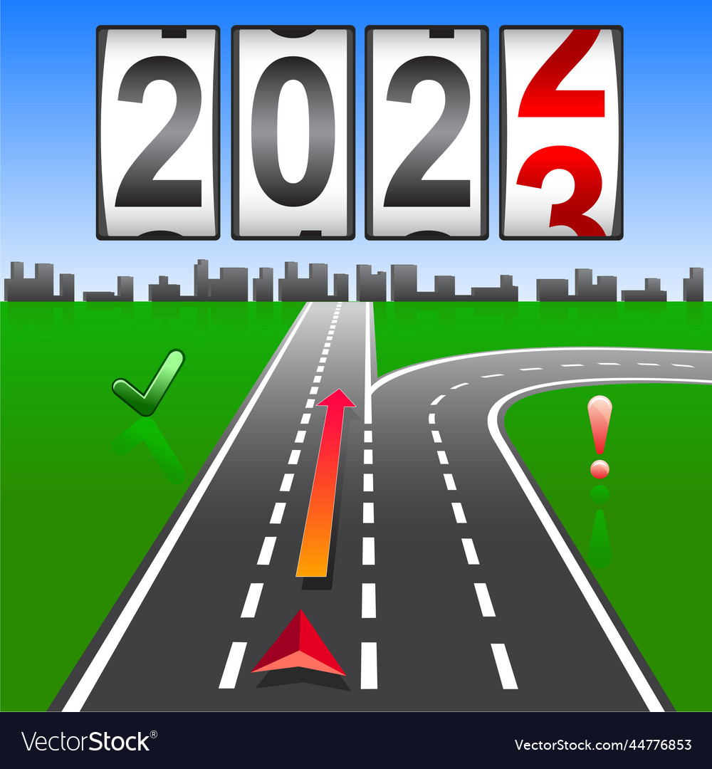 2023 new year replacement of navigation way vector image 2023 new year replacement of navigation way