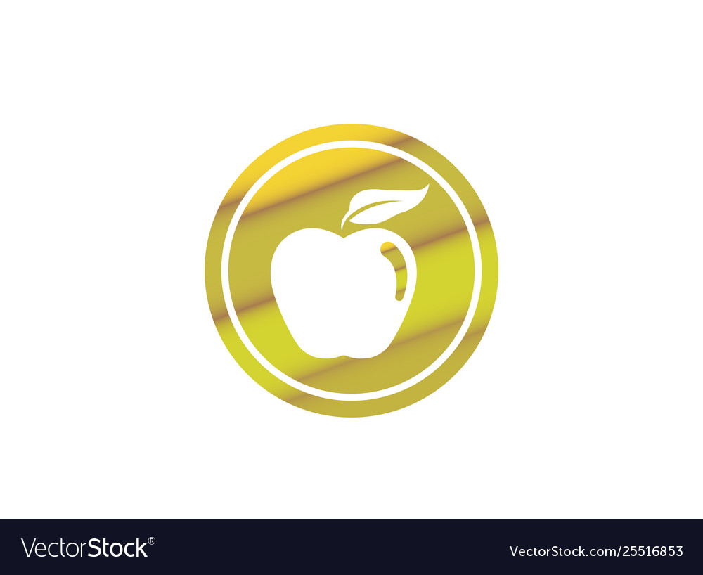 Apple with green leaf logo design in shape