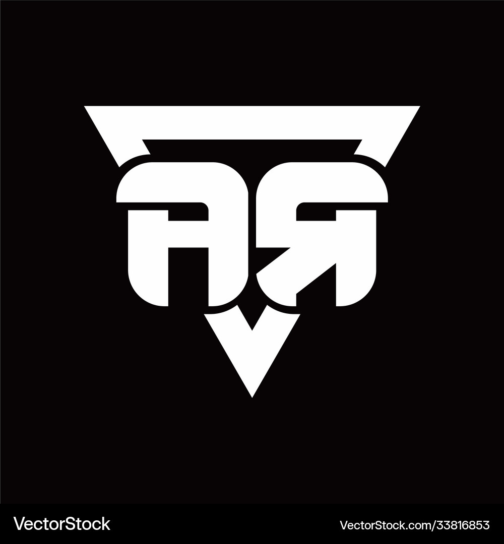 Ar logo monogram with triangle shape rounded Vector Image
