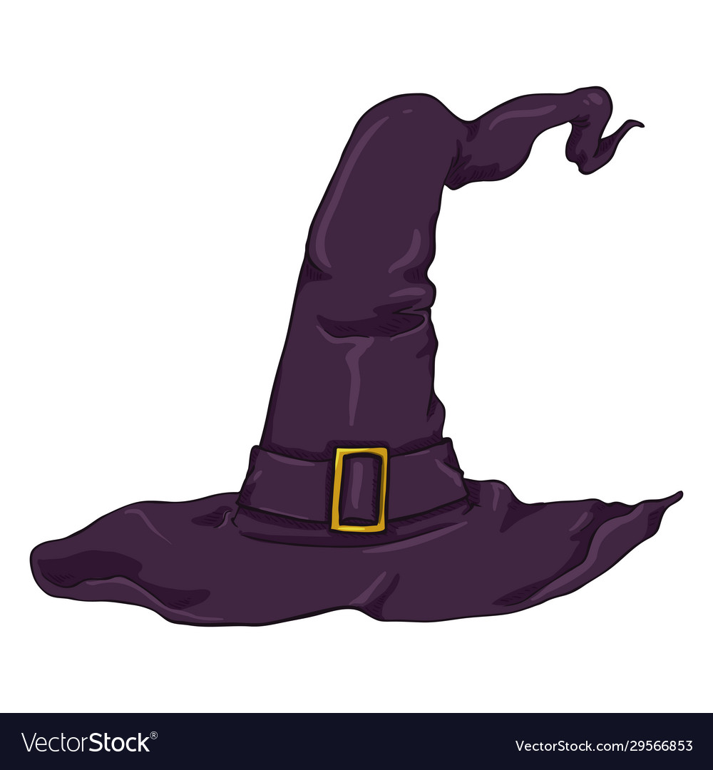 Cartoon purple witches hat Royalty Free Vector Image