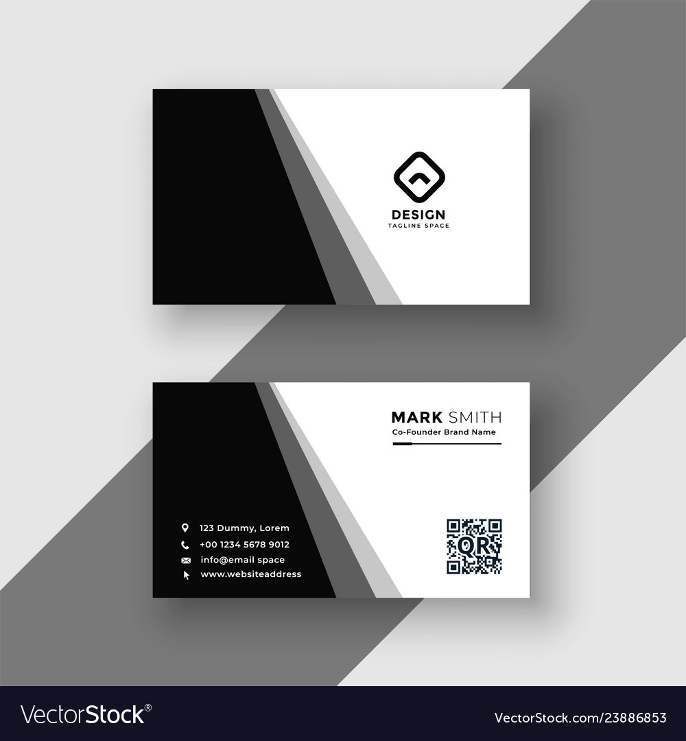 Elegant black and white business card template Vector Image Regarding Freelance Business Card Template