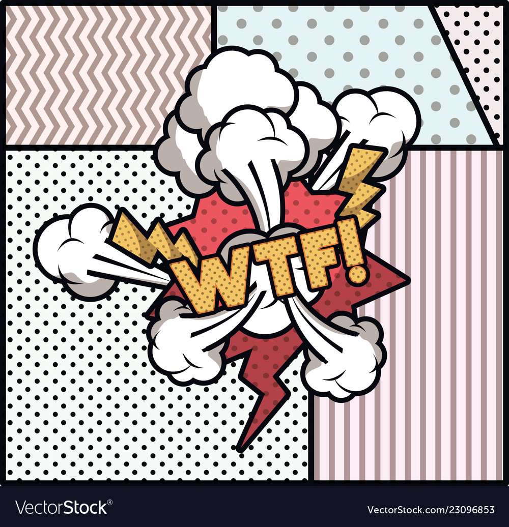 Expression bubble with wtf pop art style