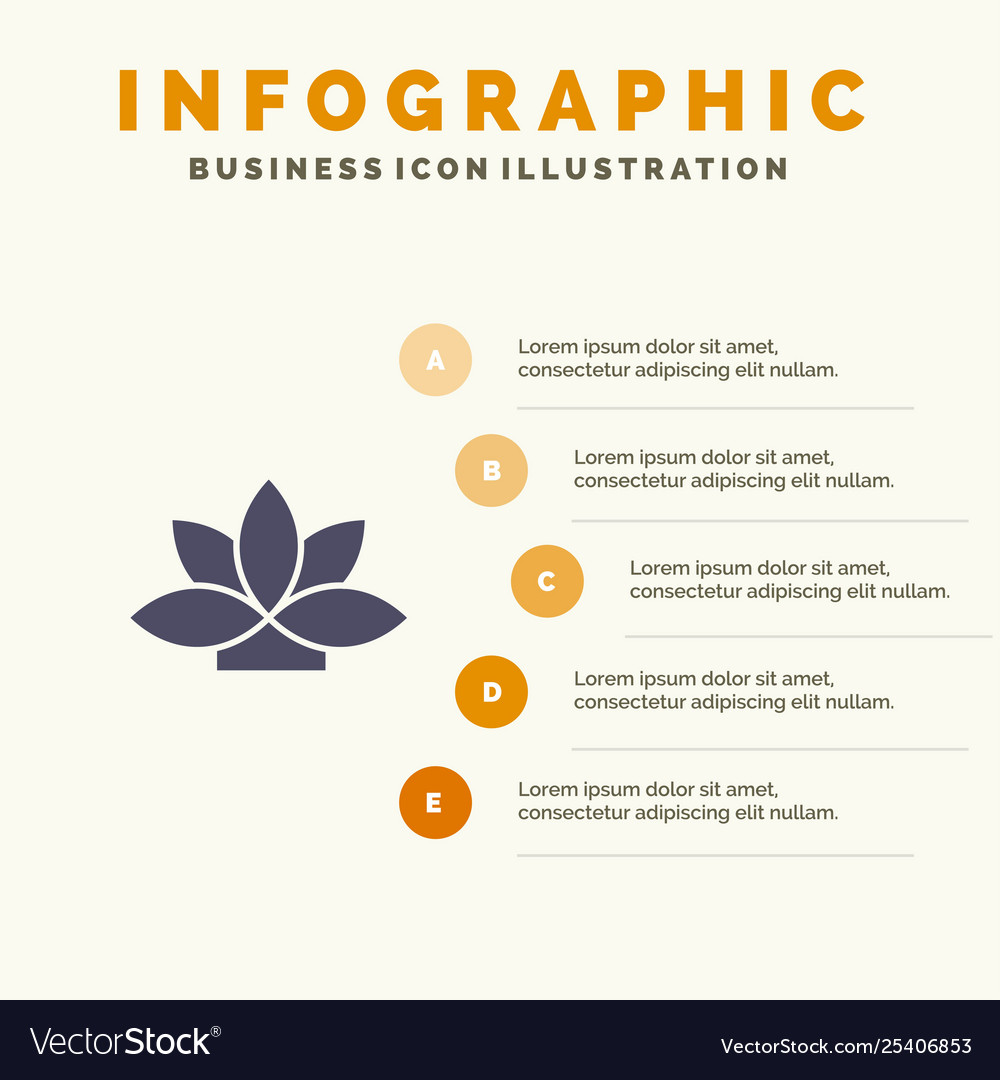 Flower india lotus plant solid icon infographics