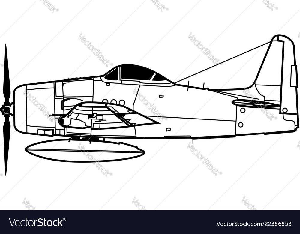 Grumman f8f bearcat Royalty Free Vector Image - VectorStock