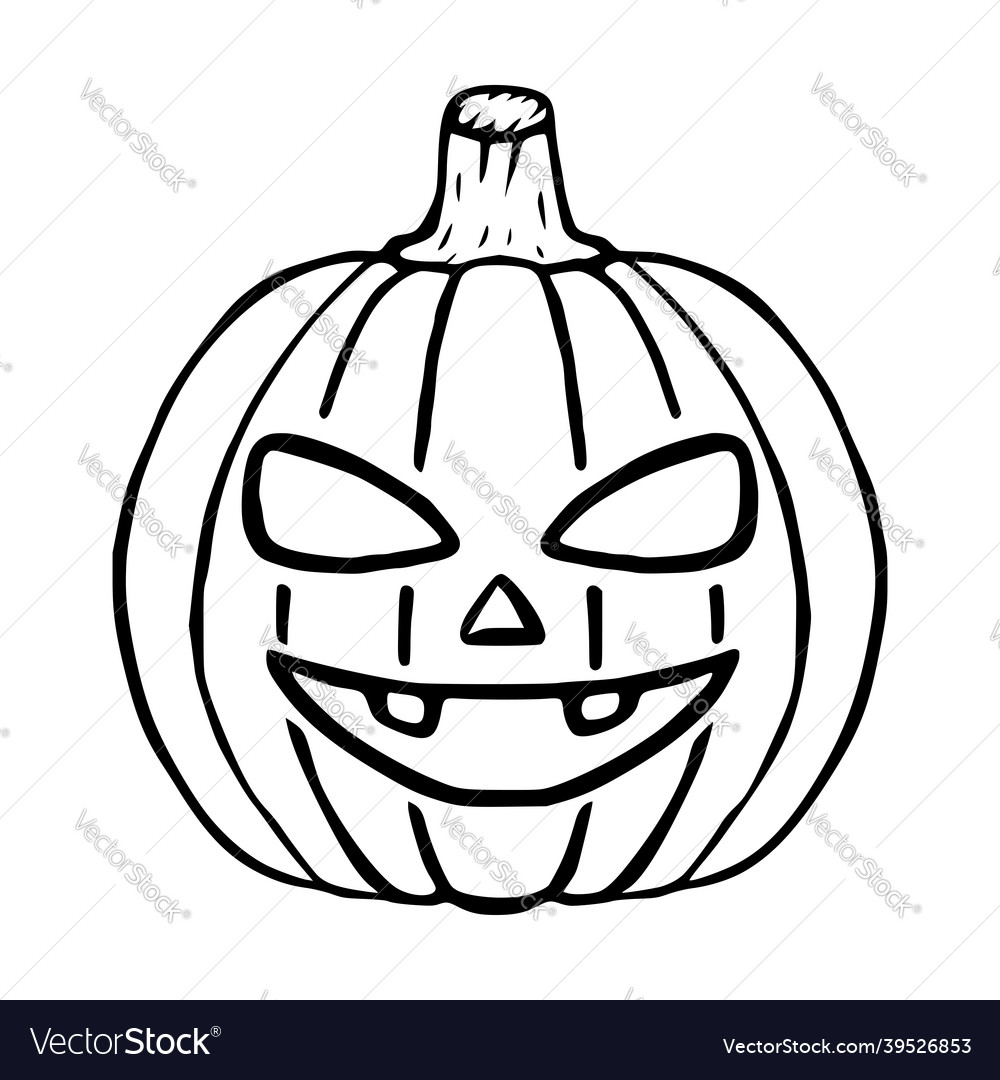 Happy jack o lantern doodle icon halloween Vector Image