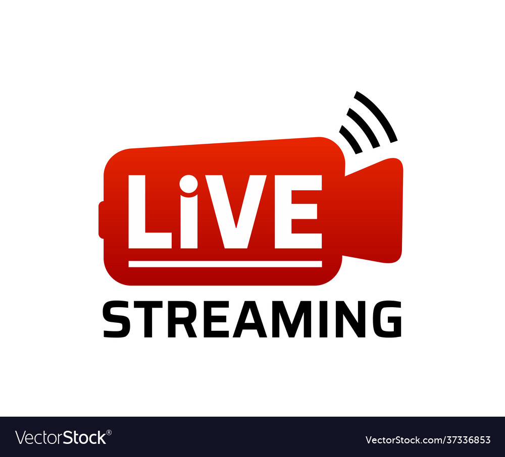 Live stream symbol design icon with play button Vector Image Live stream symbol design icon with play button