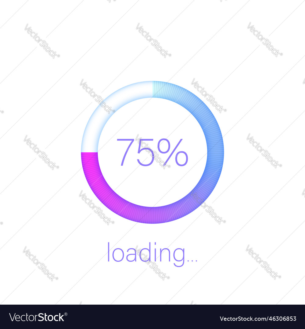 Loading bar icon in flat style progress indicator vector image Loading bar icon in flat style progress indicator