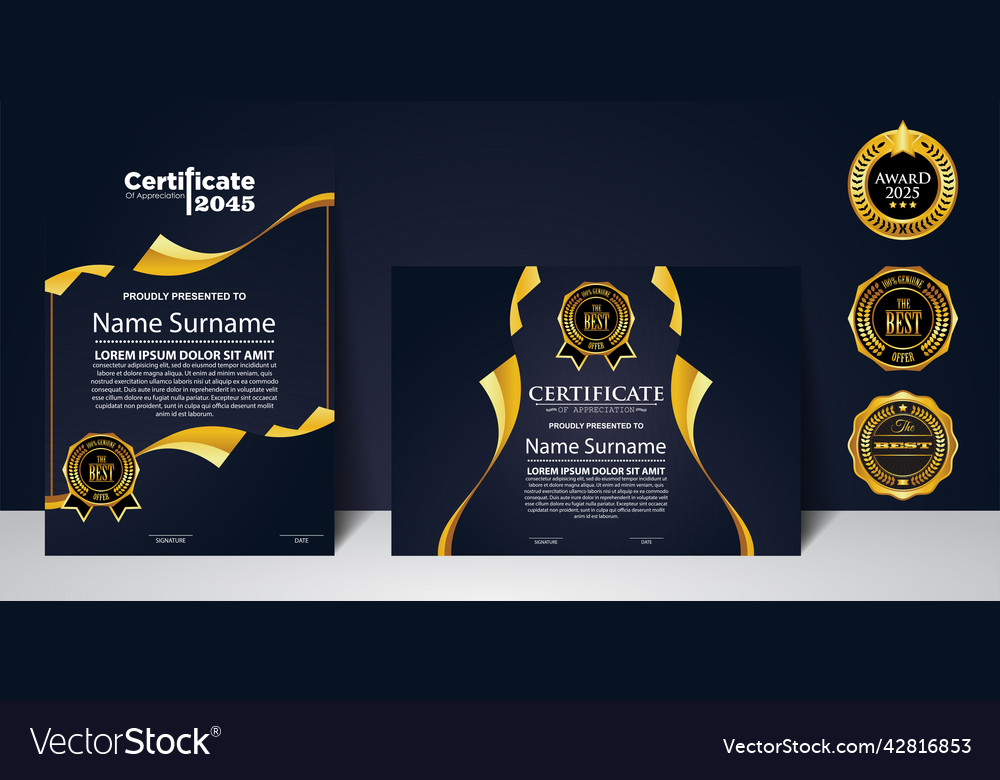 Modern design certificate layout concept simple