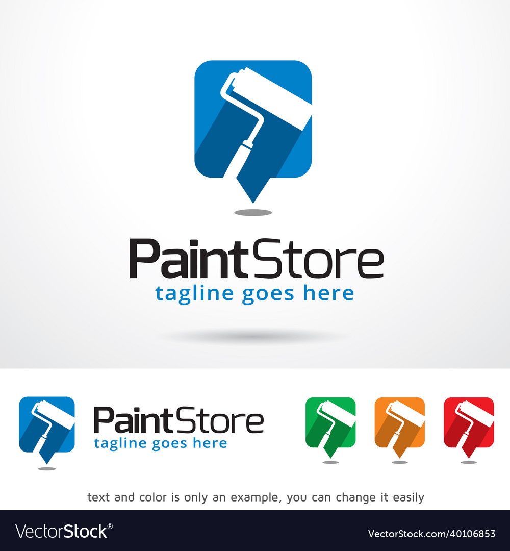 Paint store logo template Royalty Free Vector Image