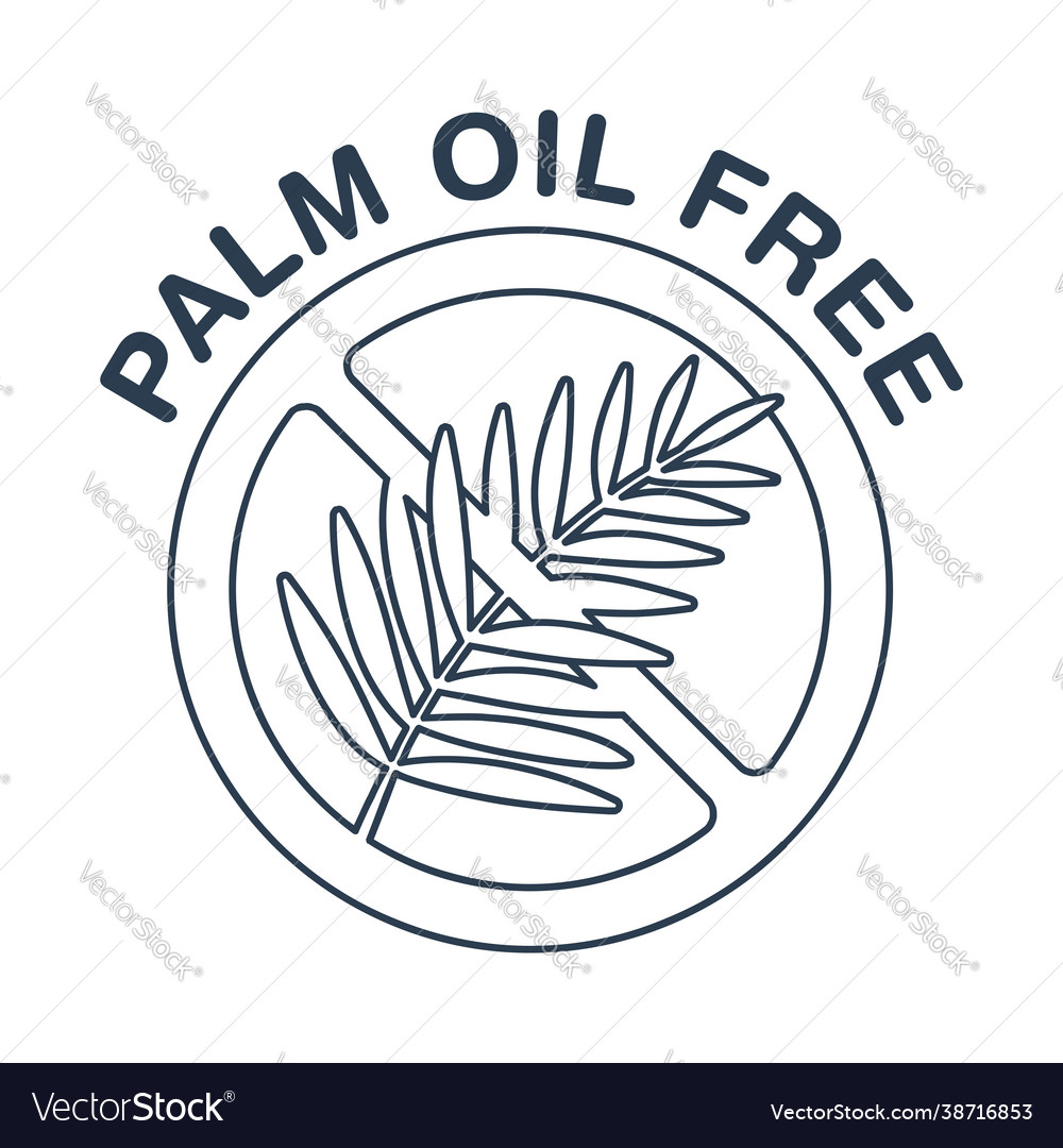 Palm oil free icon in thin line