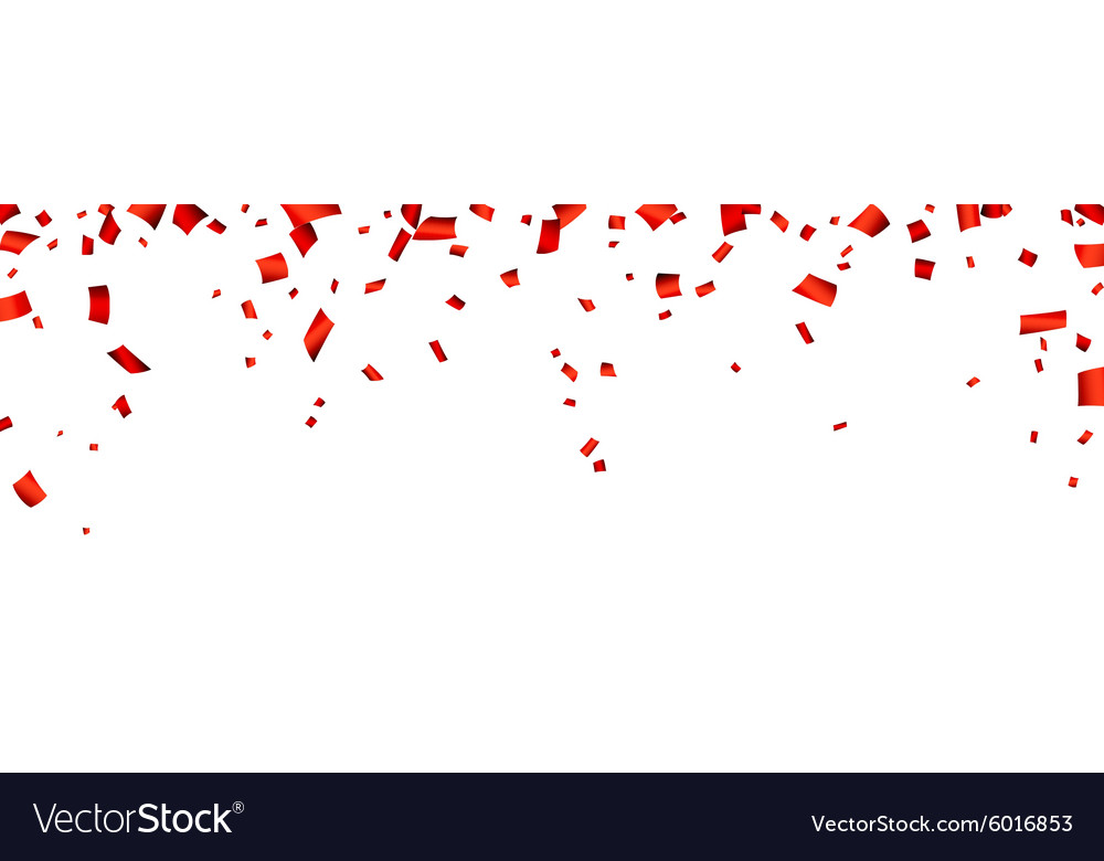 red confetti celebration banner