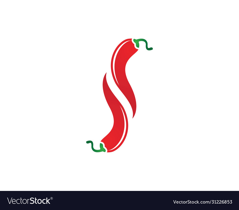 Red hot natural chili icon vector image Red hot natural chili icon
