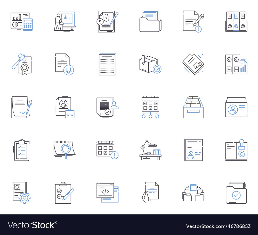 Scheduling line icons collection calendar