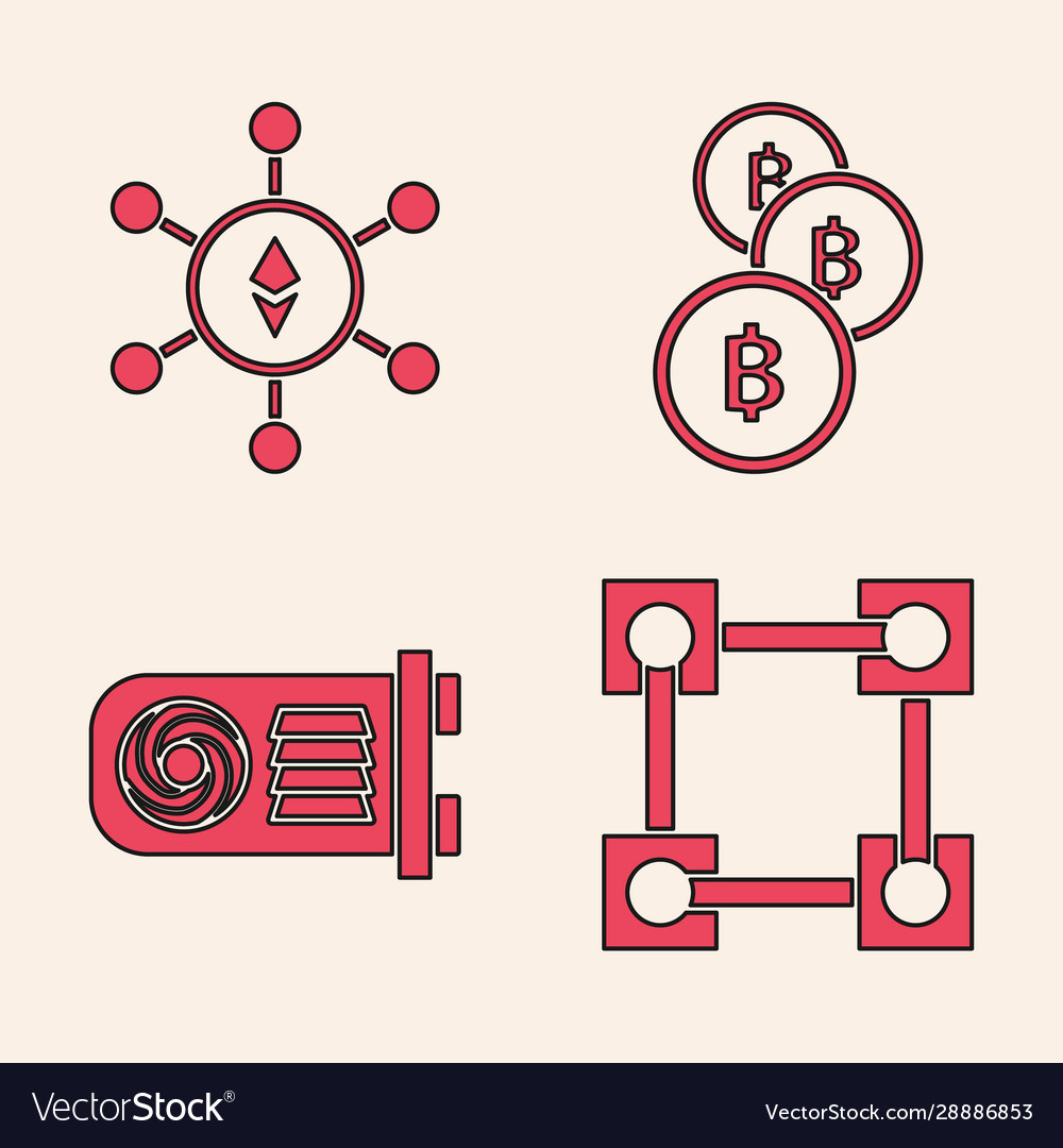 Set blockchain technology vector image Set blockchain technology