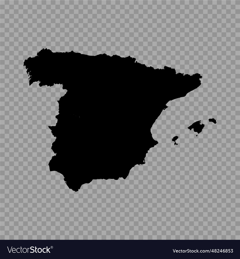 Transparent background spain simple map