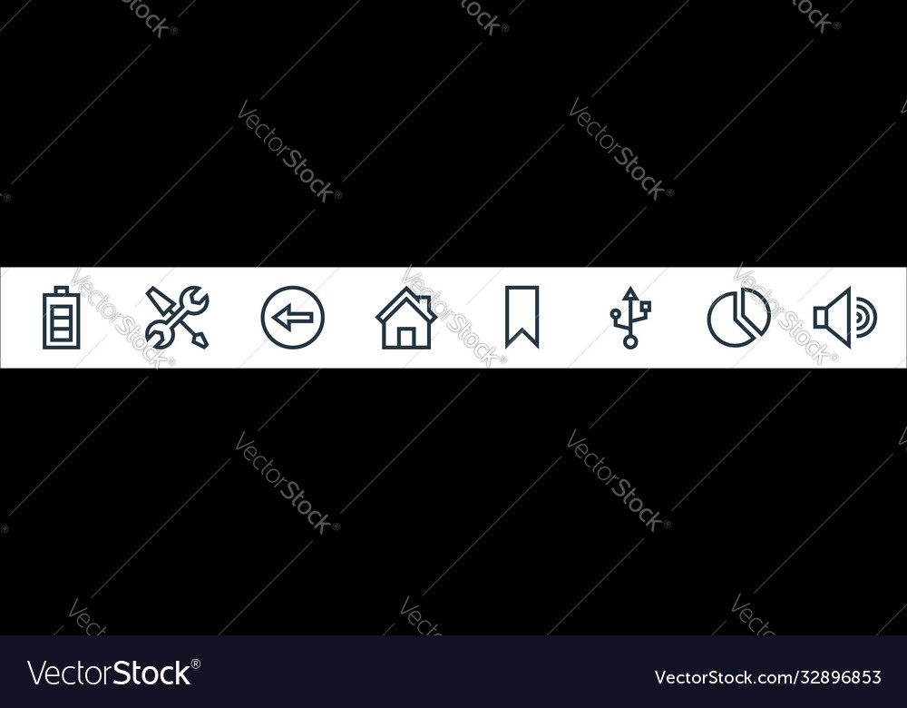 Web essentials line icons linear set quality vector image Web essentials line icons linear set quality