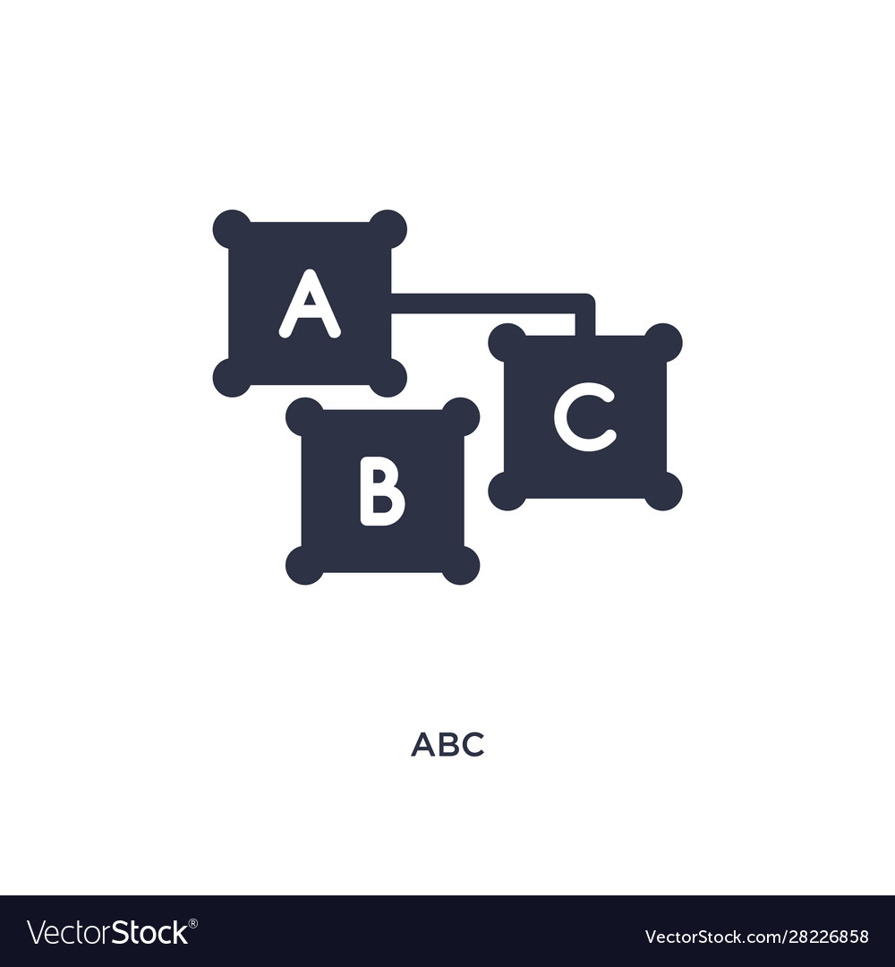 Abc icon on white background simple element from