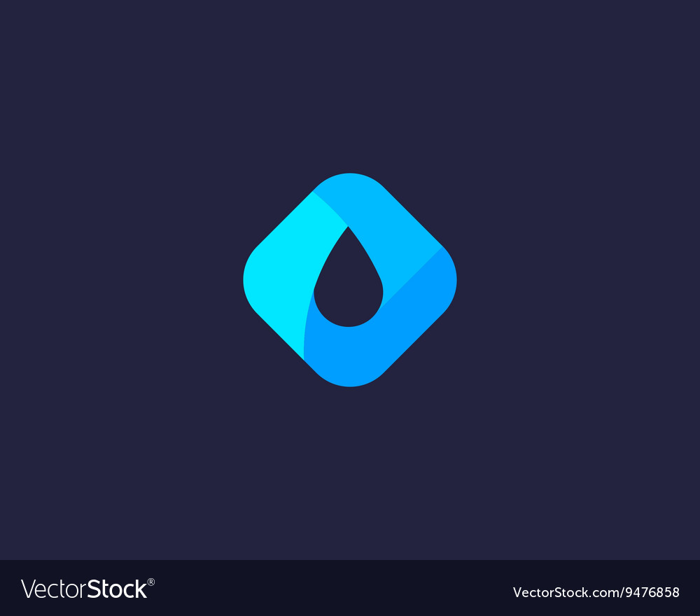 Abstract water aqua oil drop logo design Vector Image