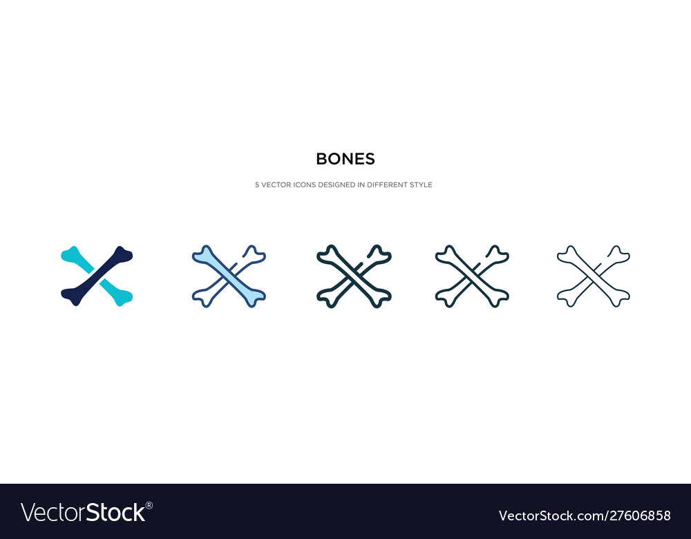 Bones icon in different style two colored
