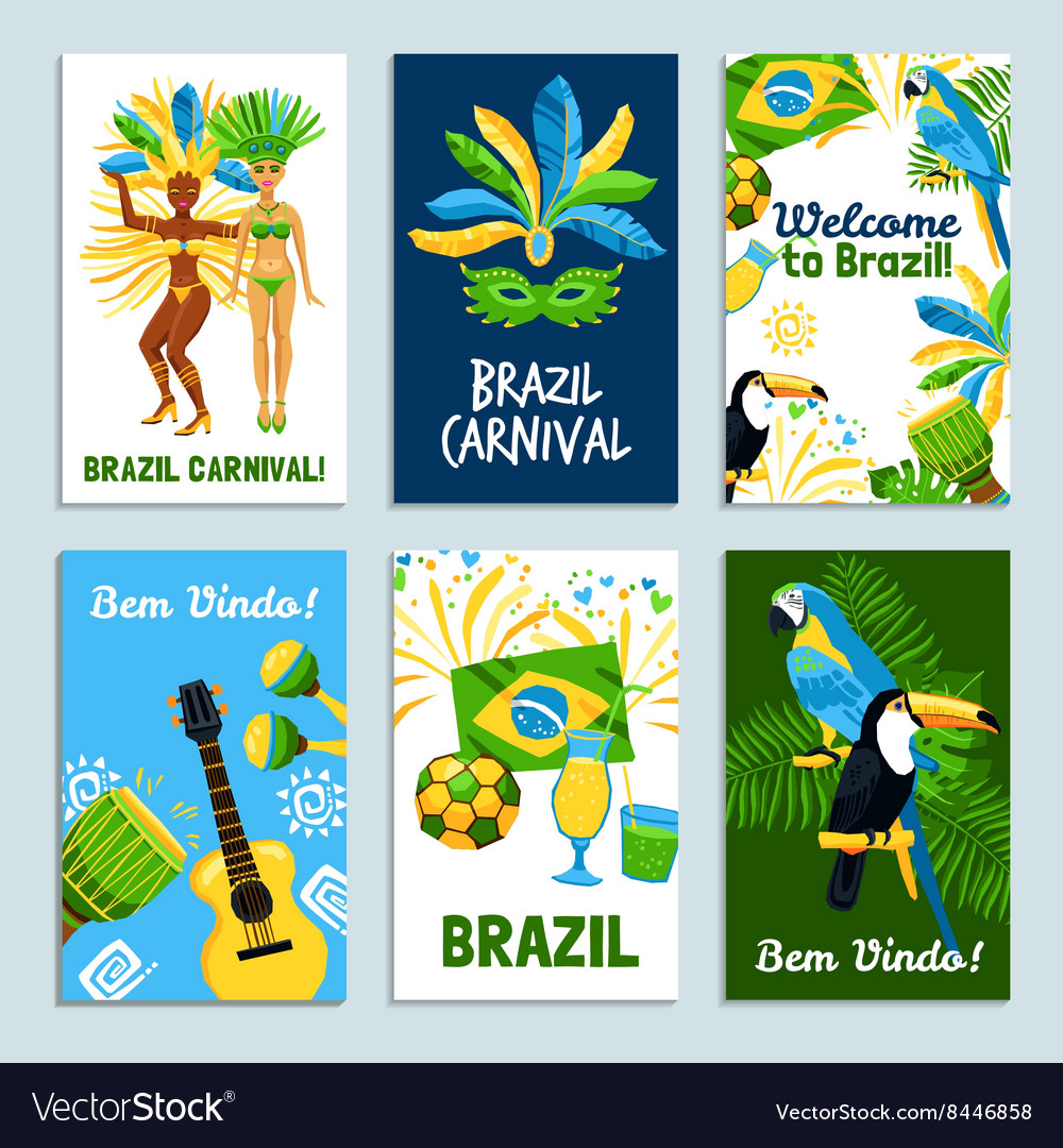 Brazil poster set Royalty Free Vector Image - VectorStock