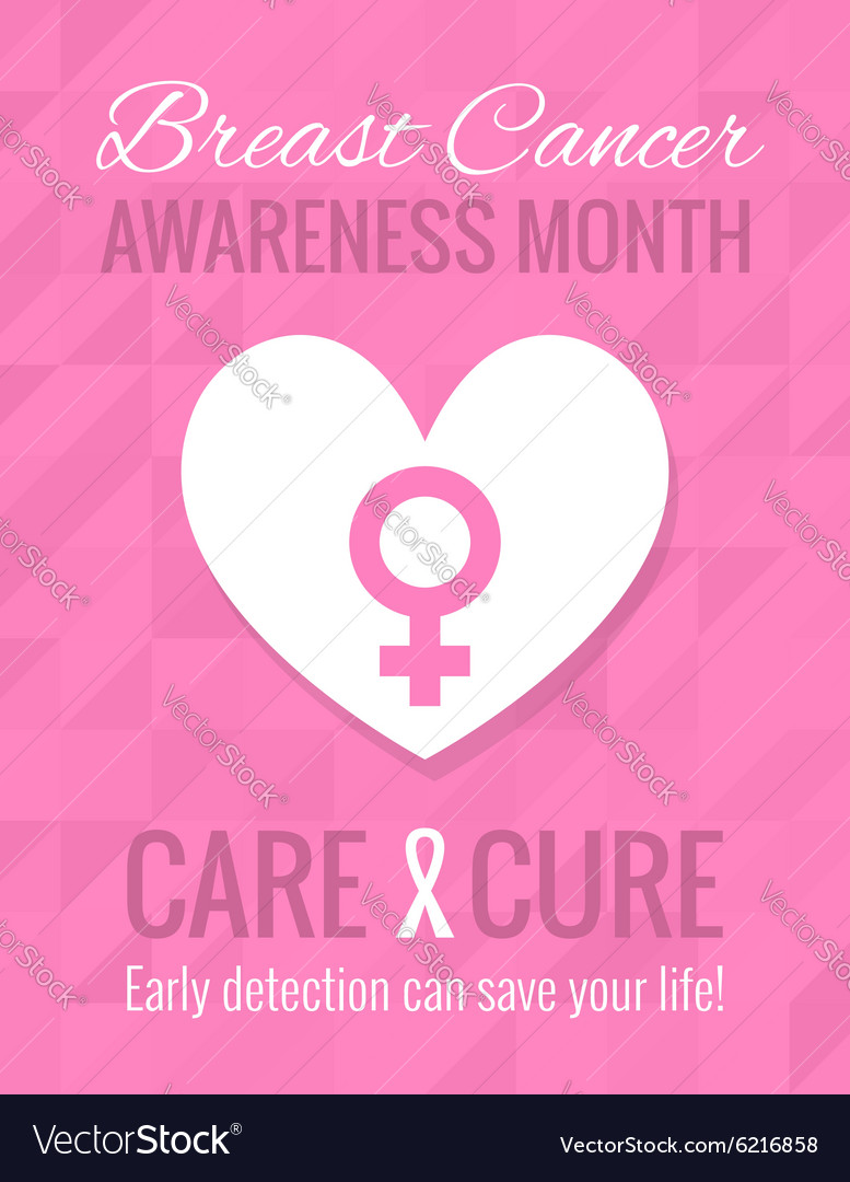 Breast cancer awareness poster Royalty Free Vector Image for Free Printable Breast Cancer Awareness Posters