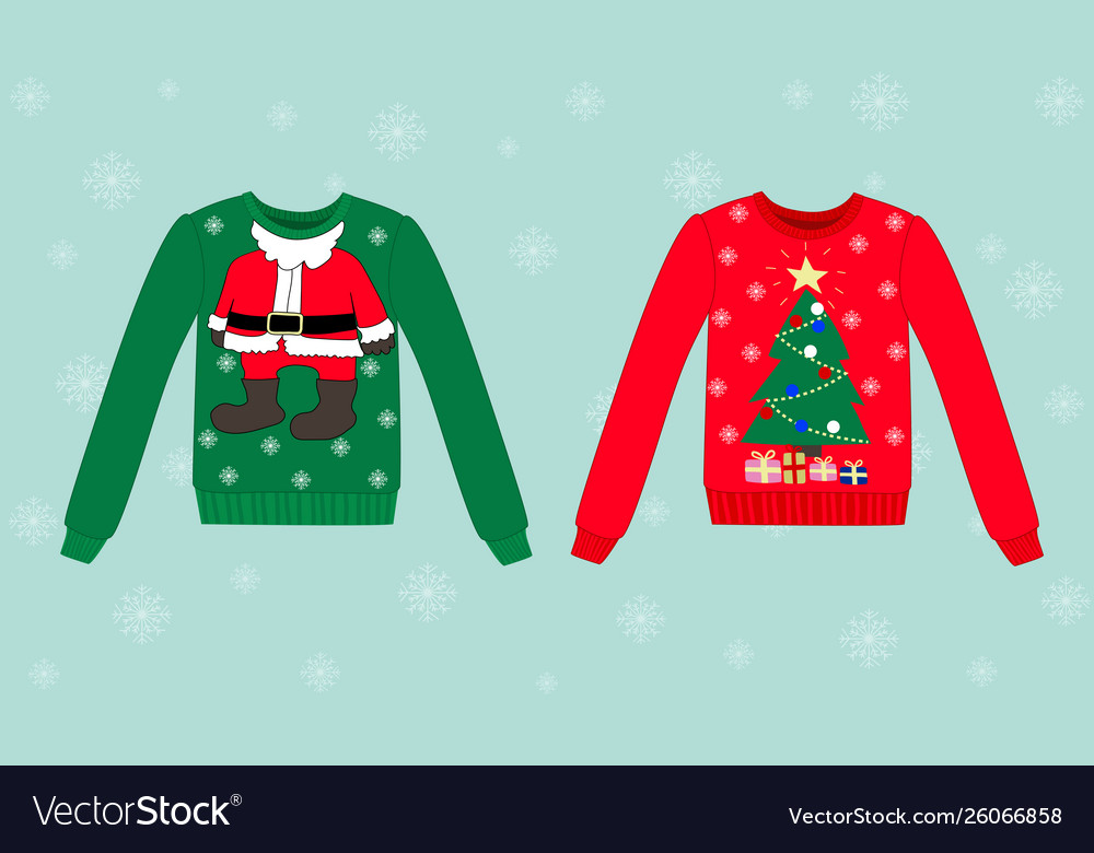 Christmas sweater on blue background Royalty Free Vector