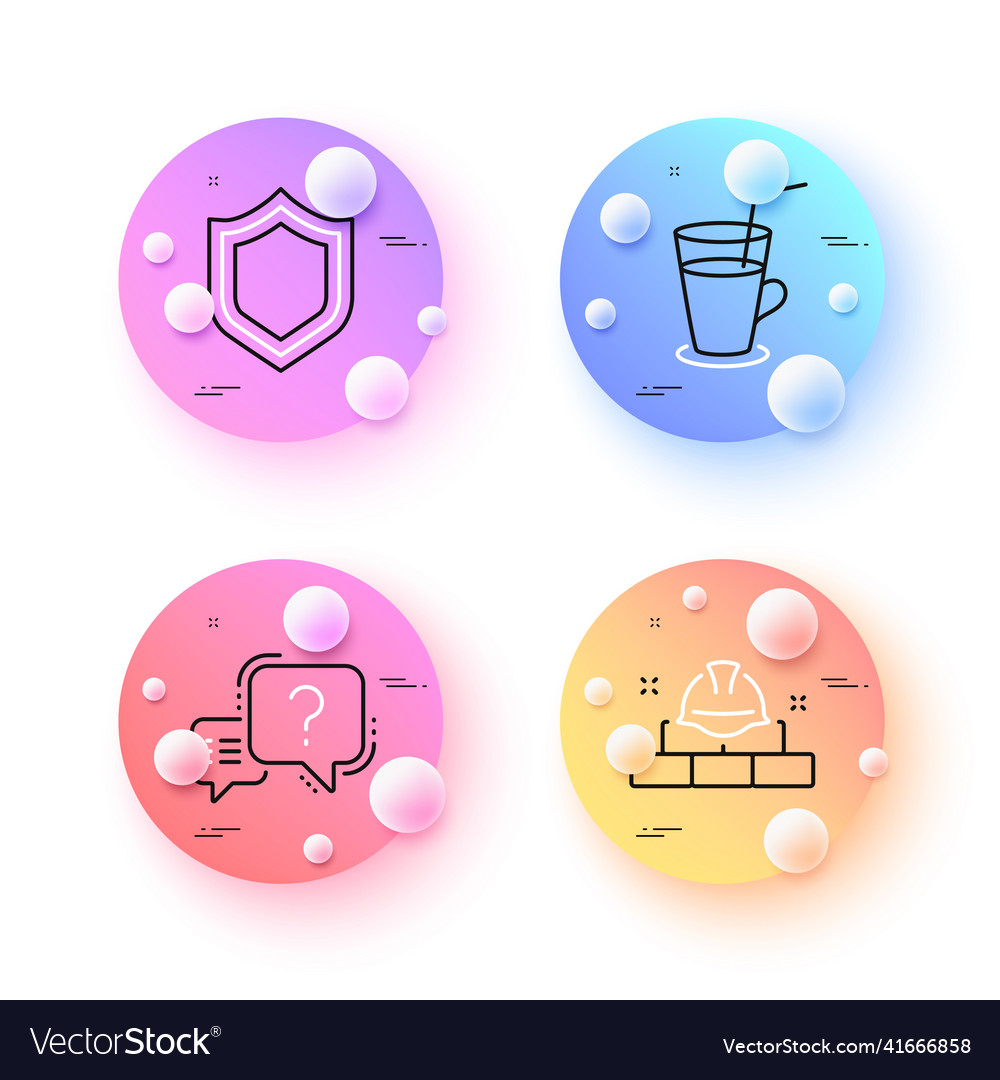 Cocktail security and question mark minimal line Vector Image Cocktail security and question mark minimal line
