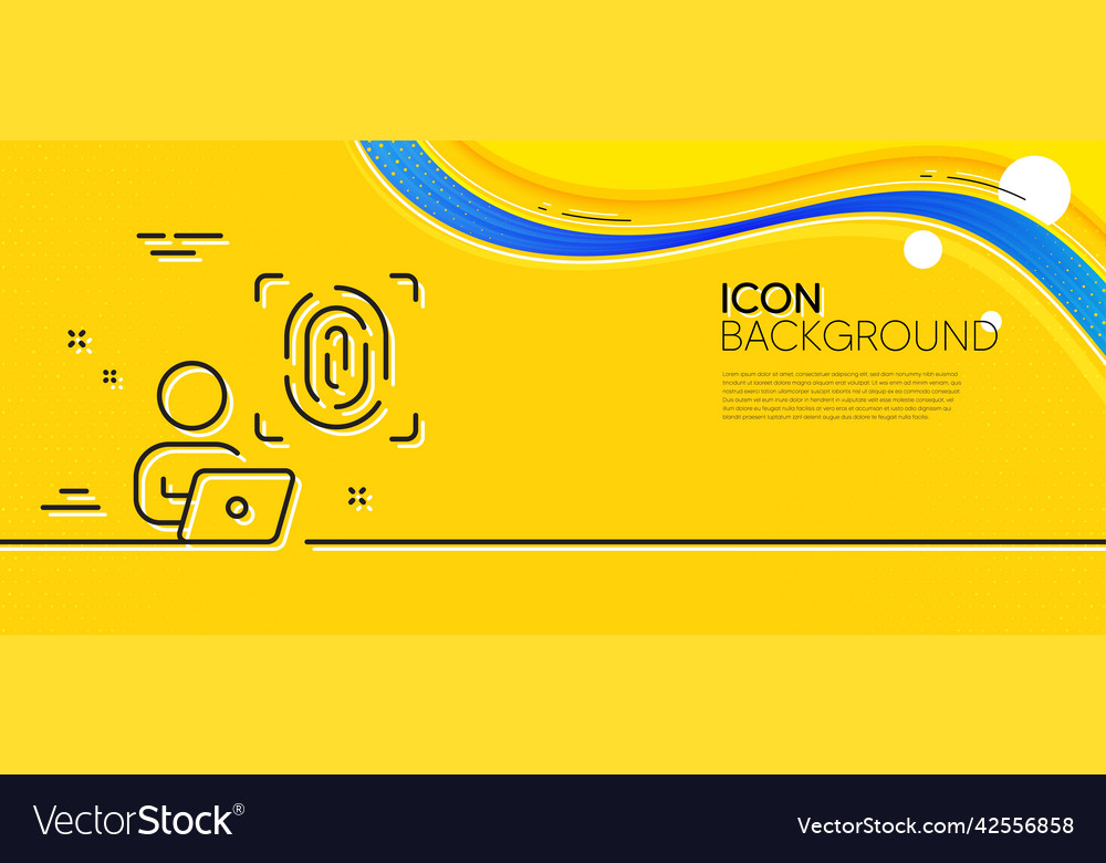Computer fingerprint line icon finger print scan vector image Computer fingerprint line icon finger print scan
