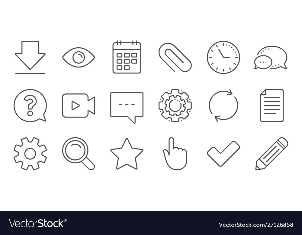 Document calendar and question mark line icons