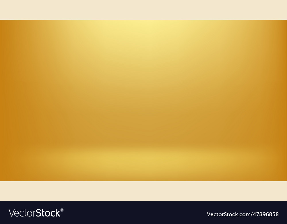 Golden gradient abstract background simple studio vector image Golden gradient abstract background simple studio