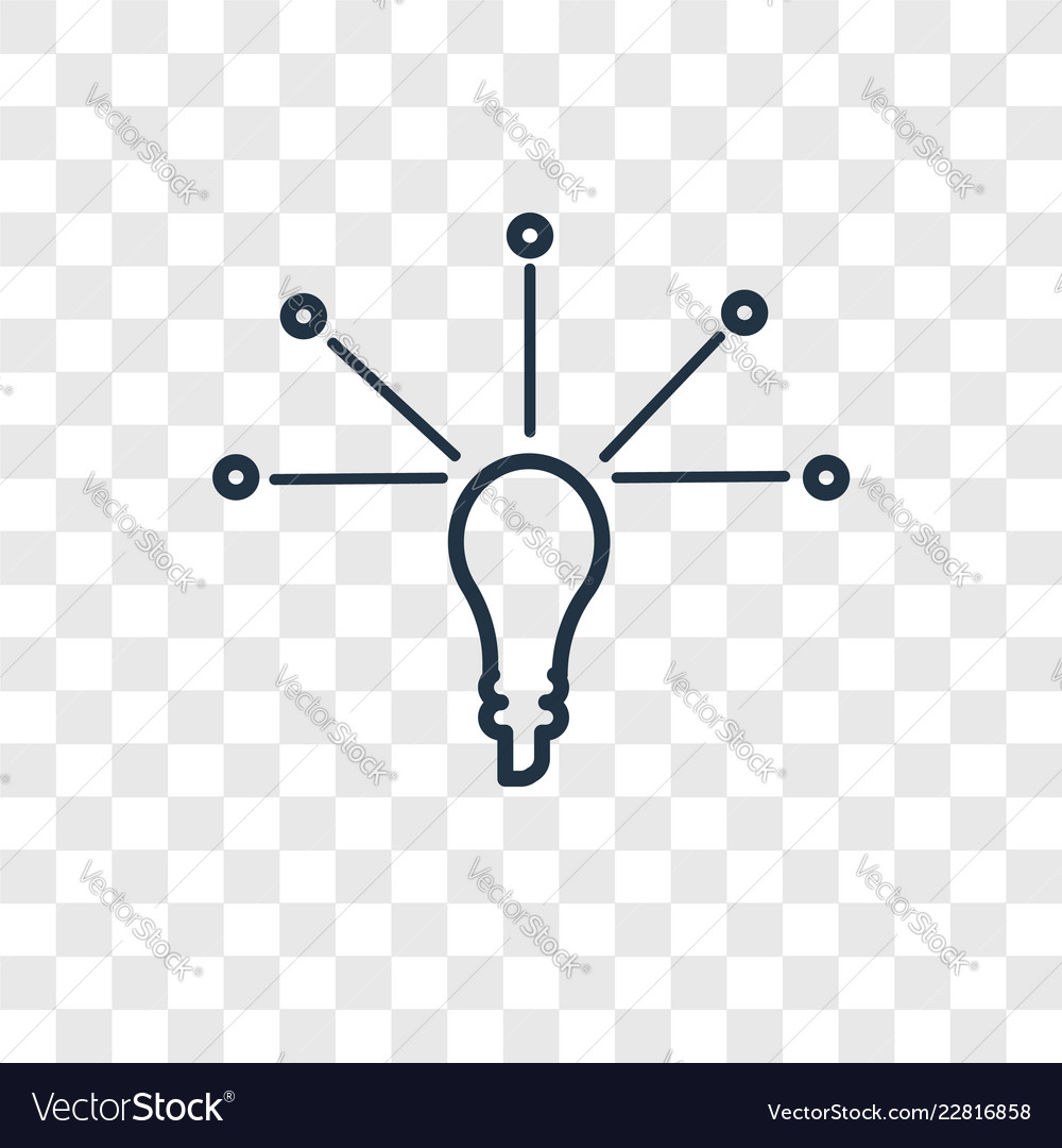 Idea concept linear icon isolated on transparent vector image Idea concept linear icon isolated on transparent