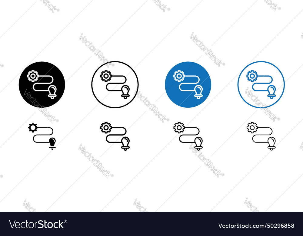 Implementation icon set business execute