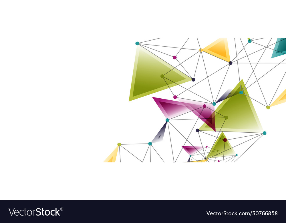 Line points connections triangular technology Vector Image Line points connections triangular technology