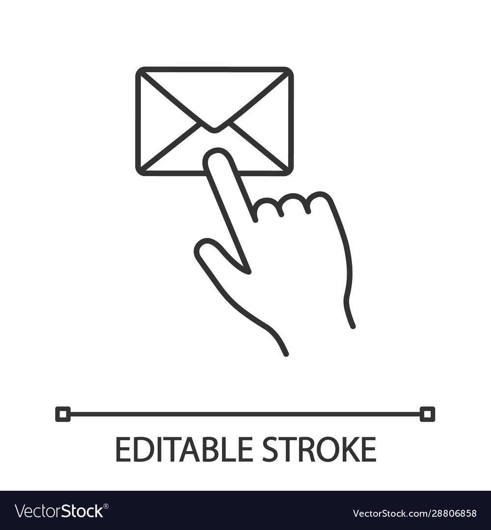 Mail button click linear icon vector image Mail button click linear icon