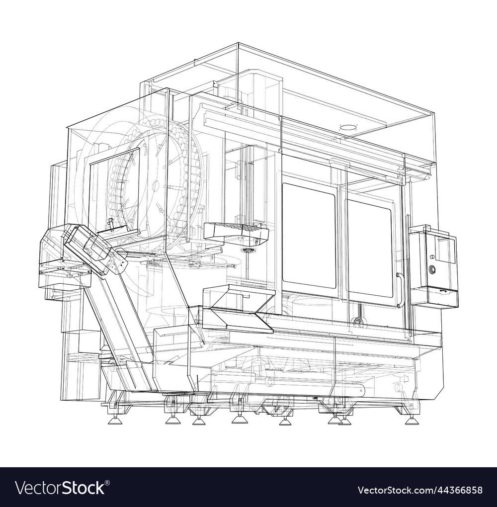 Metalworking cnc milling machine Royalty Free Vector Image