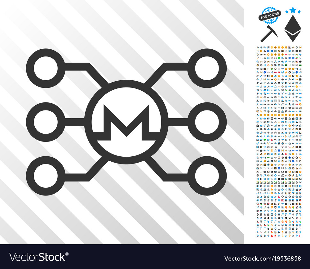 Monero masternode links flat icon with bonus