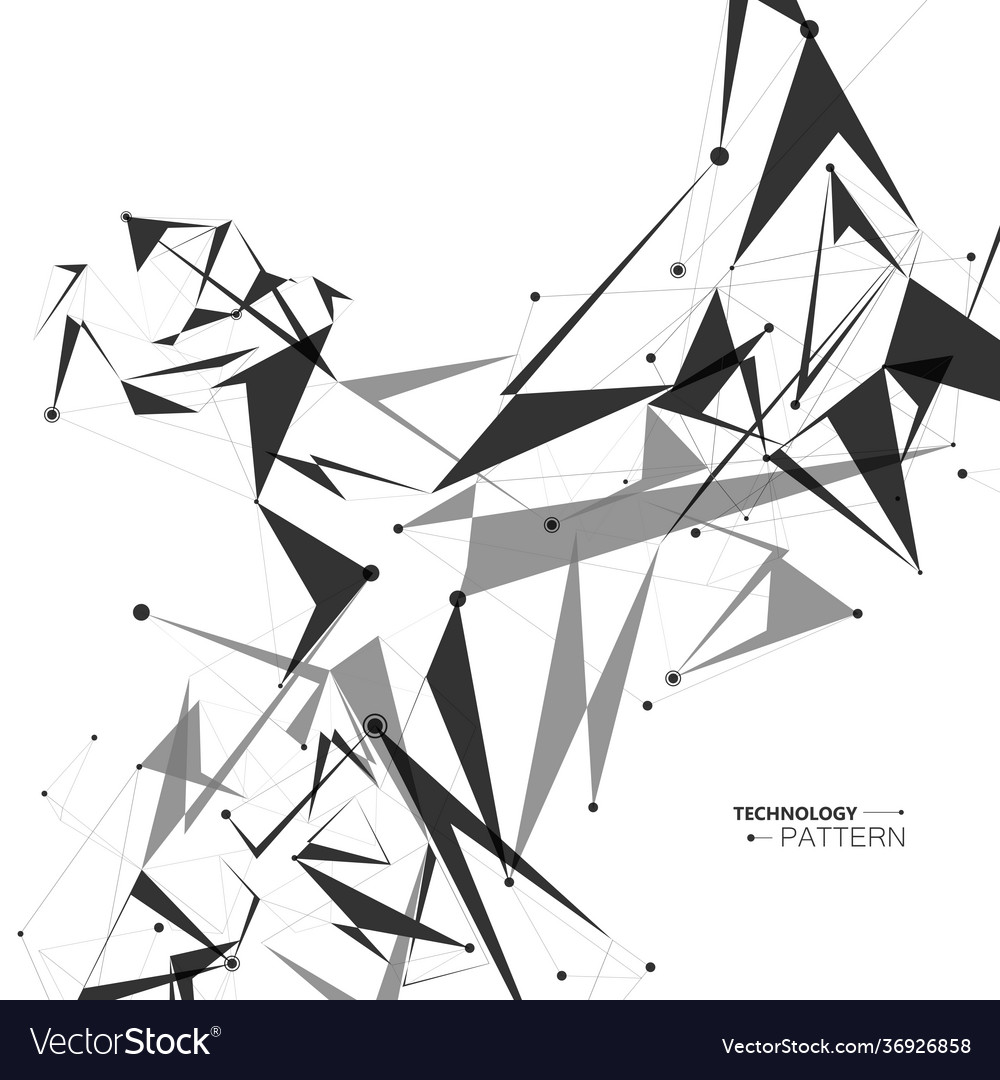 Polygonal connect triangle sphere combination dots vector image Polygonal connect triangle sphere combination dots