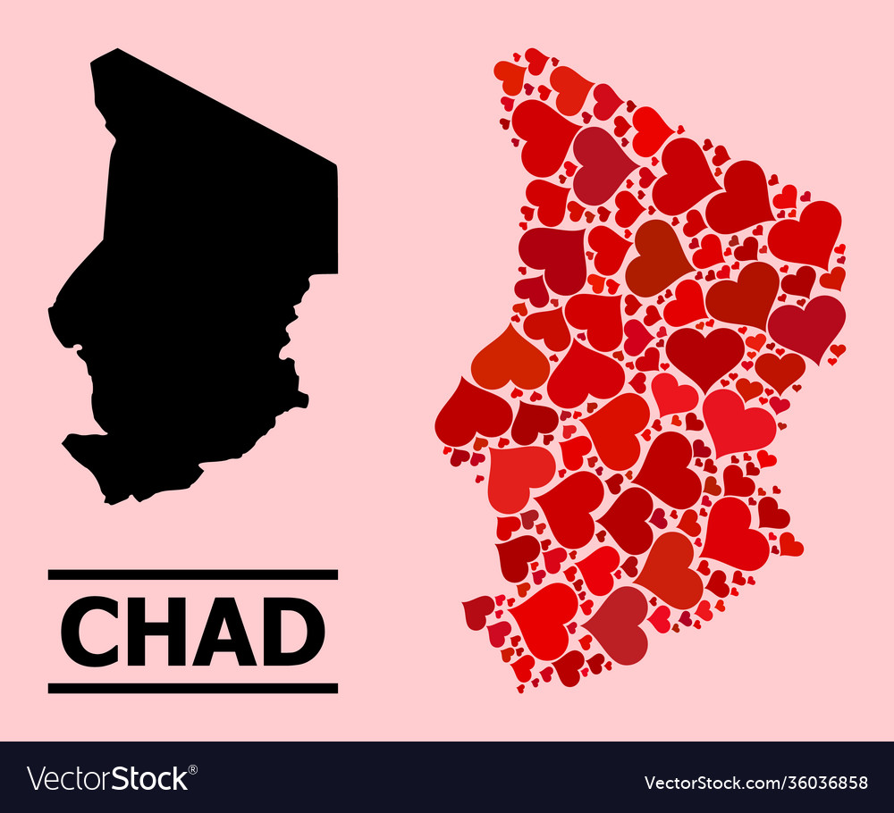 Red love pattern map chad