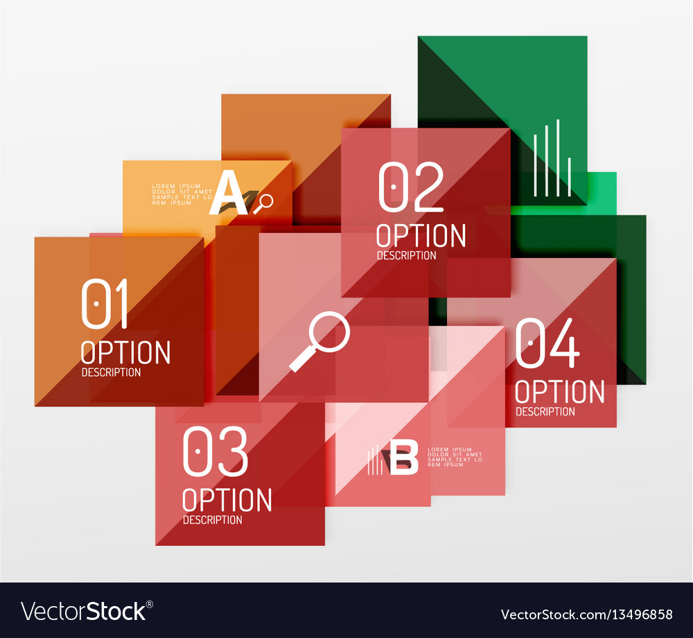 Repetition of overlapping color squares vector image Repetition of overlapping color squares